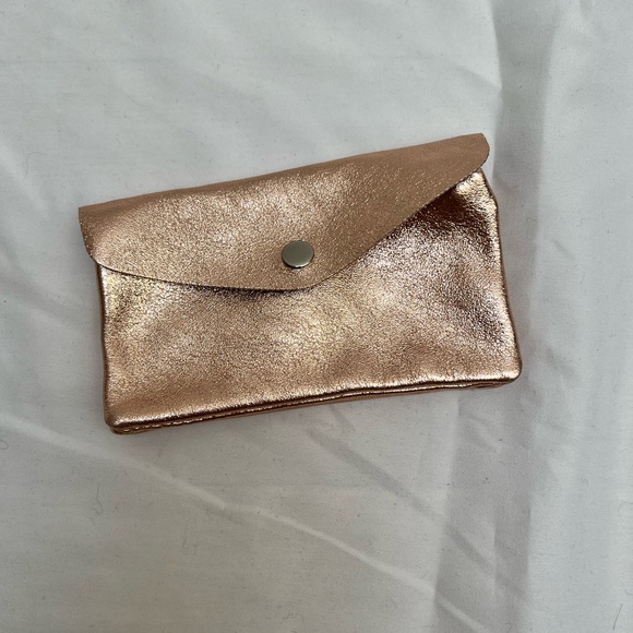 Vintage Italian Leather Rose Gold Pouch - Picture 3 of 4